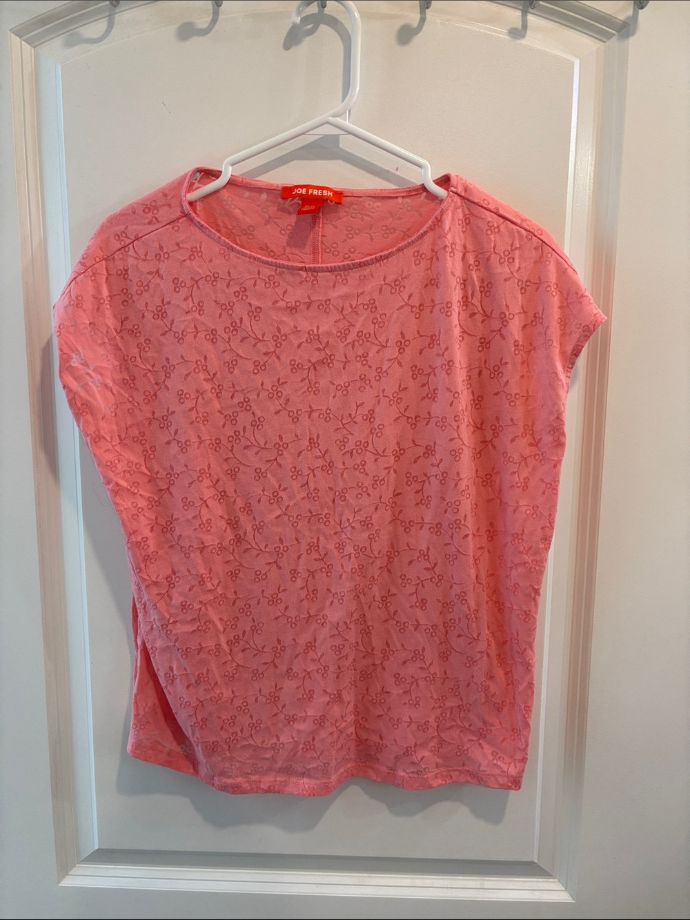 Joe Fresh Coral Pink Short-Sleeve Floral Tee